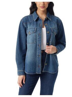 NWT Gloria Vanderbilt Women's Denim Shirt , Blue, XXL